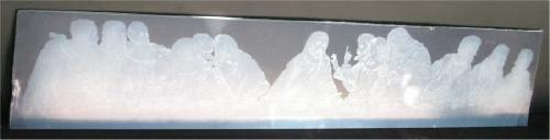 Glass panel depicting the Last Supper